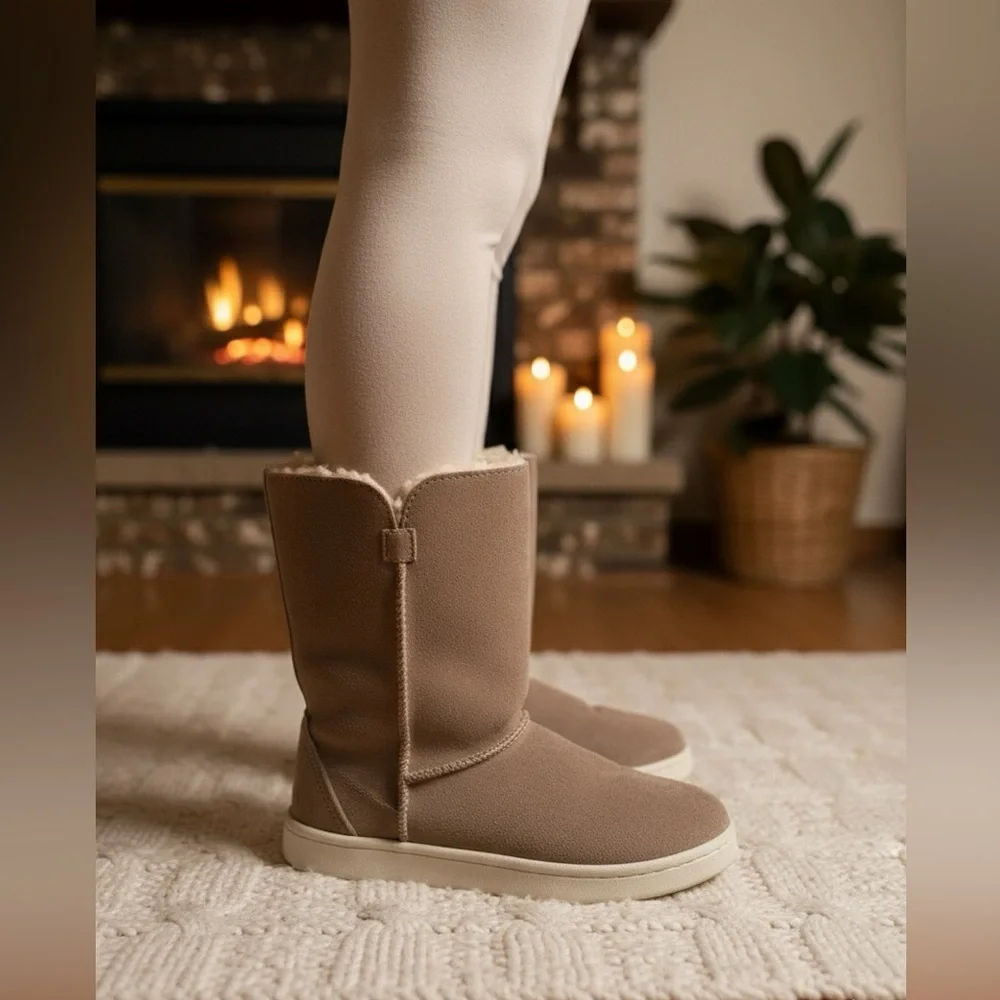 BearPaw Delaney Suede Wool Blend Sneaker Boots - Women's Size 6